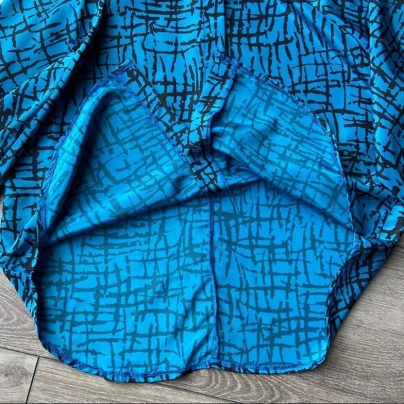 Vintage Les Modes JMS Abstract Check Print  Button Down Blouse - Picture 11 of 13